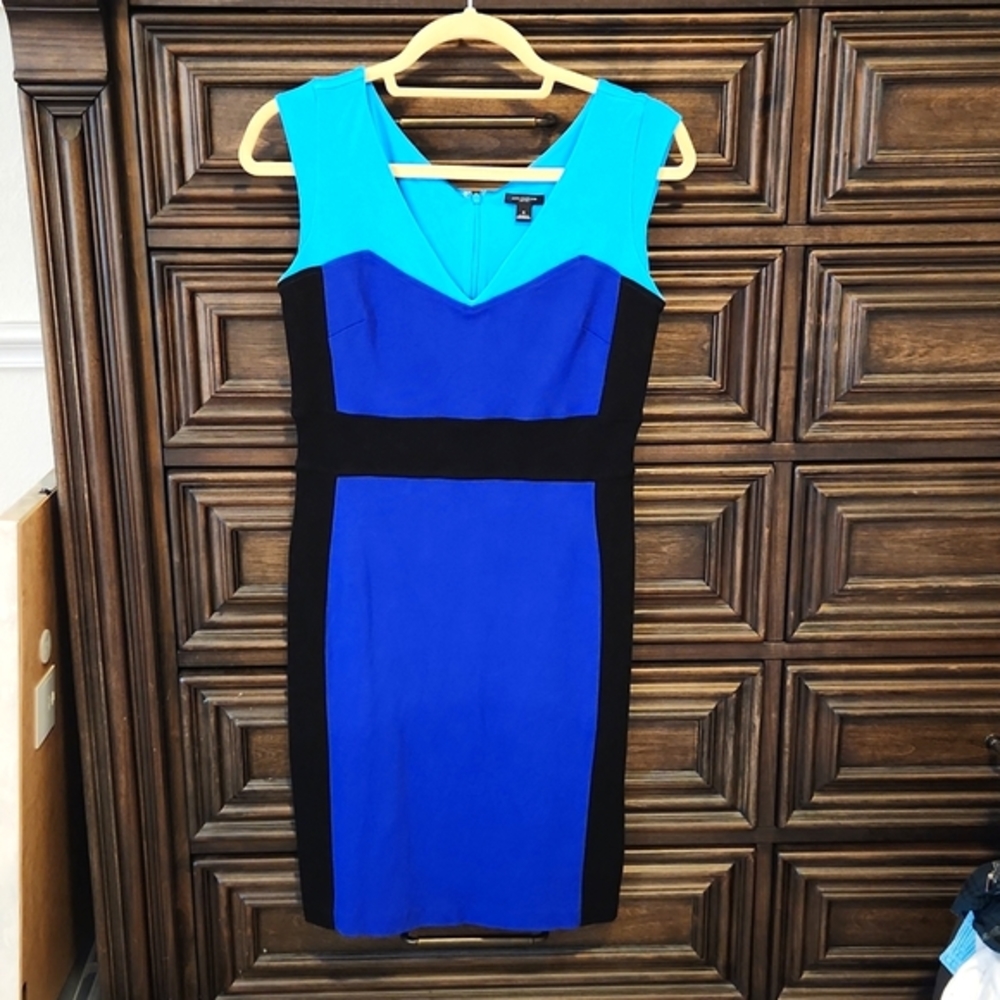 Ann Taylor Blue/Teal Colorblock Dress